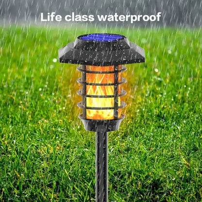 2 In 1 Solar Flame Lamp | Outdoor Led Waterproof Decoration Garden Lawn Light