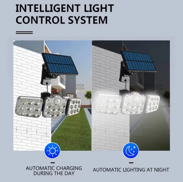 3 Head Motion Sensor 270 Wide Angle Illumination Waterproof Solar Light Maaz Solar