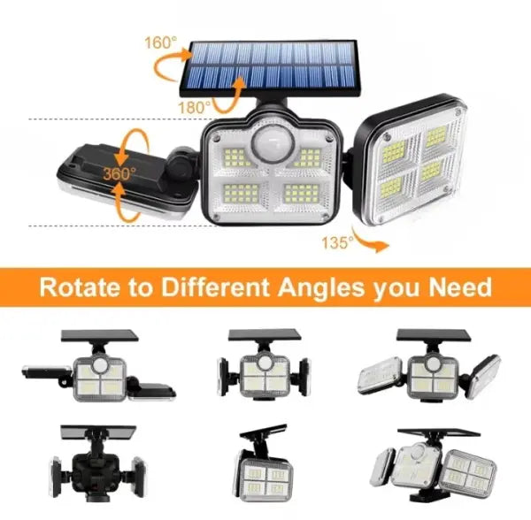 3 Head Motion Sensor 270 Wide Angle Illumination Waterproof Solar Light Maaz Solar