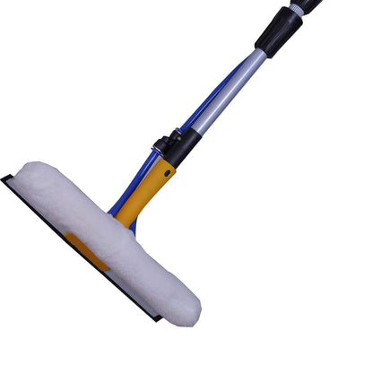 Solar Cleaning Brush - 7ft to 20ft Long Aluminum Extendable Rod with Wiper & Cleaning Duster