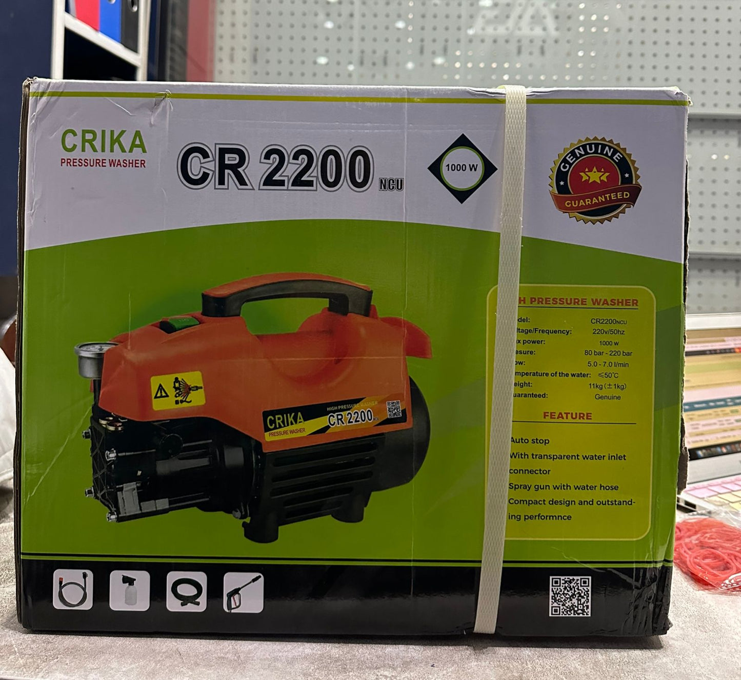 2200W - 220Bar CRIKA High Pressure Washer for Solar Panels & Car Washing