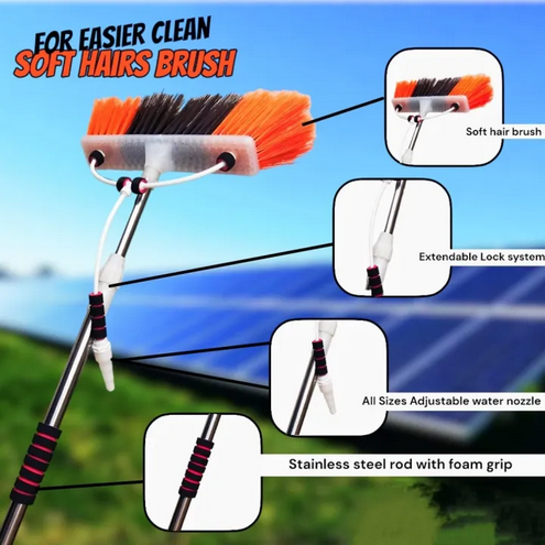 🎁 Sale Ending Soon 🚀 Solar Panel Cleaning Brush with Water System