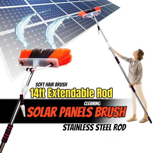 🎁 Sale Ending Soon 🚀 Solar Panel Cleaning Brush with Water System