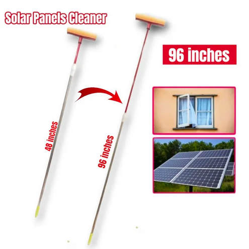 Solar Panels Cleaner with Extendable 8ft Long Rod with Wipe and Sponge