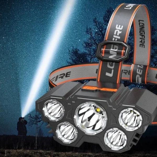 5 Led Headlamp Rechargeable Light