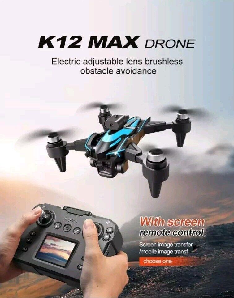 K12MAX SCREEN LCD DISPLAY GPS BRUSHLESS MOTORS AVOIDANCE OBSTACLE OPTICAL FLOW DRONE WITH TRIPLE CAMERA AND CARRYING BAG