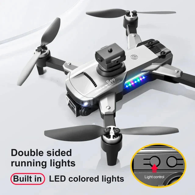 S99MAX Double Camera Foldable Drone Brushless Motors Drones With High Quality of obstacle avoidance (Free Combo Smart Watch) Mrsalepoint 